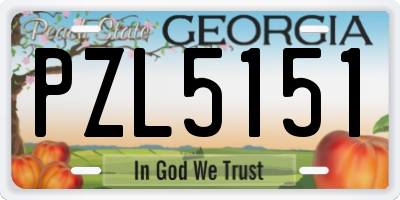 GA license plate PZL5151