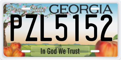 GA license plate PZL5152
