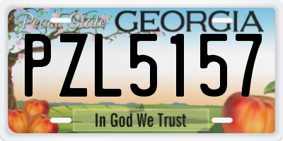 GA license plate PZL5157