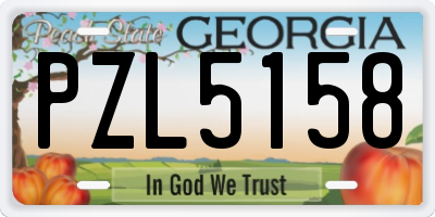 GA license plate PZL5158