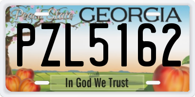 GA license plate PZL5162