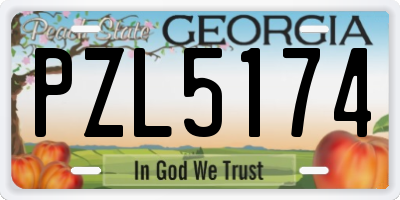 GA license plate PZL5174