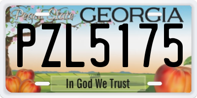 GA license plate PZL5175