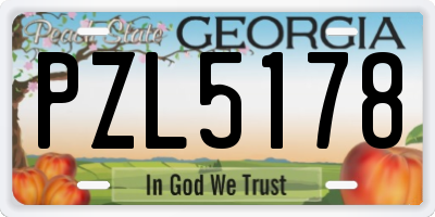 GA license plate PZL5178