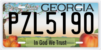GA license plate PZL5190