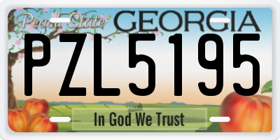 GA license plate PZL5195