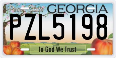 GA license plate PZL5198