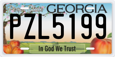 GA license plate PZL5199