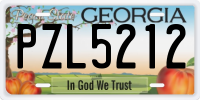 GA license plate PZL5212