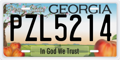 GA license plate PZL5214