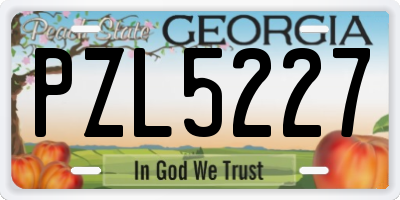 GA license plate PZL5227