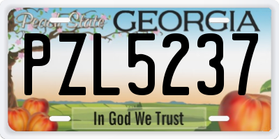 GA license plate PZL5237