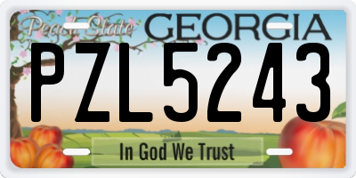 GA license plate PZL5243