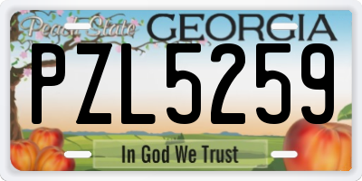 GA license plate PZL5259