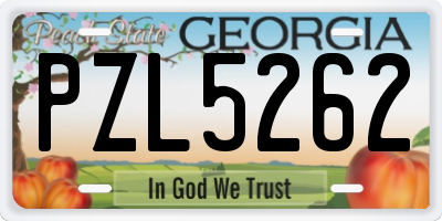 GA license plate PZL5262