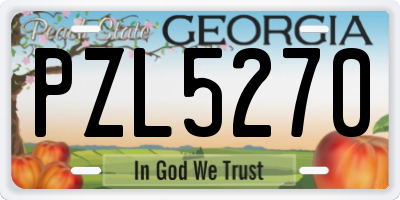 GA license plate PZL5270