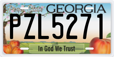 GA license plate PZL5271