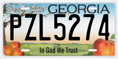 GA license plate PZL5274