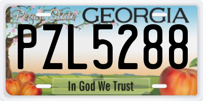 GA license plate PZL5288