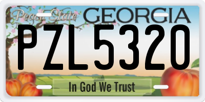 GA license plate PZL5320
