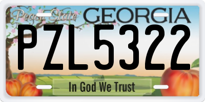 GA license plate PZL5322