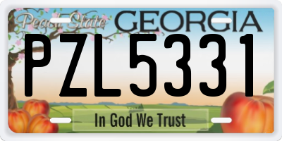 GA license plate PZL5331