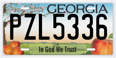 GA license plate PZL5336