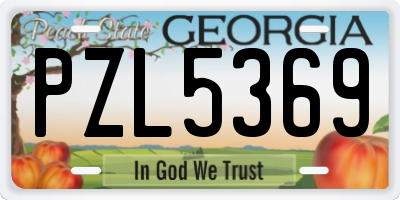 GA license plate PZL5369