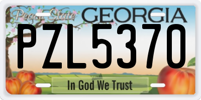 GA license plate PZL5370