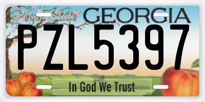 GA license plate PZL5397