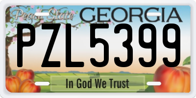 GA license plate PZL5399