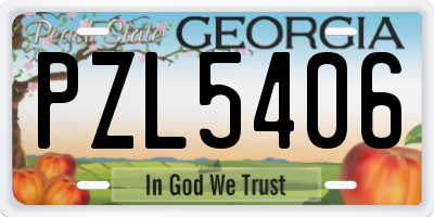 GA license plate PZL5406