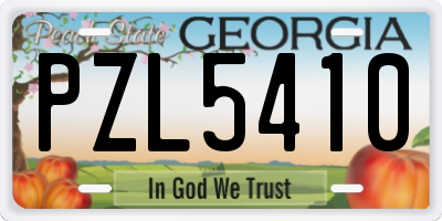 GA license plate PZL5410