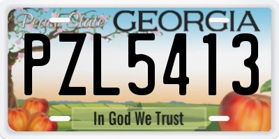 GA license plate PZL5413