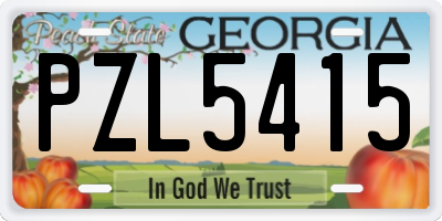 GA license plate PZL5415