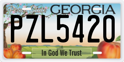 GA license plate PZL5420