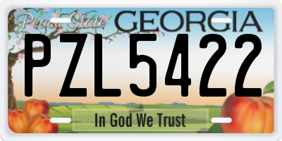 GA license plate PZL5422