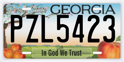 GA license plate PZL5423