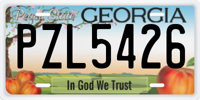 GA license plate PZL5426