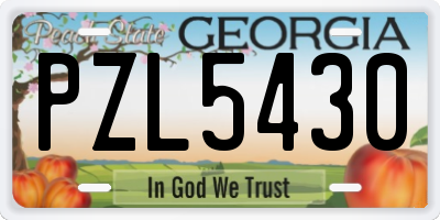 GA license plate PZL5430