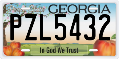 GA license plate PZL5432