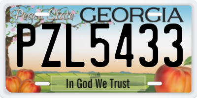 GA license plate PZL5433