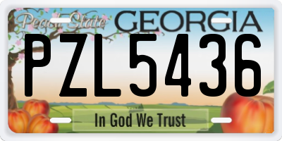 GA license plate PZL5436