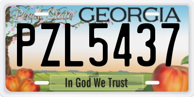 GA license plate PZL5437