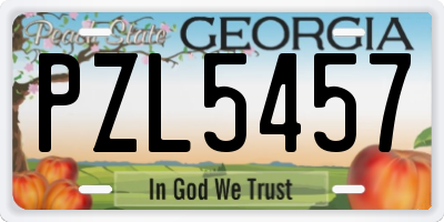 GA license plate PZL5457