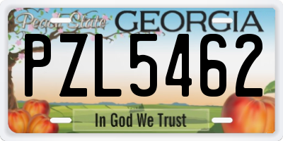 GA license plate PZL5462