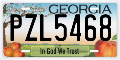 GA license plate PZL5468
