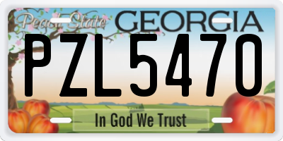 GA license plate PZL5470
