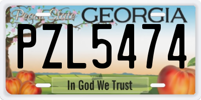 GA license plate PZL5474