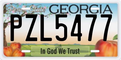 GA license plate PZL5477